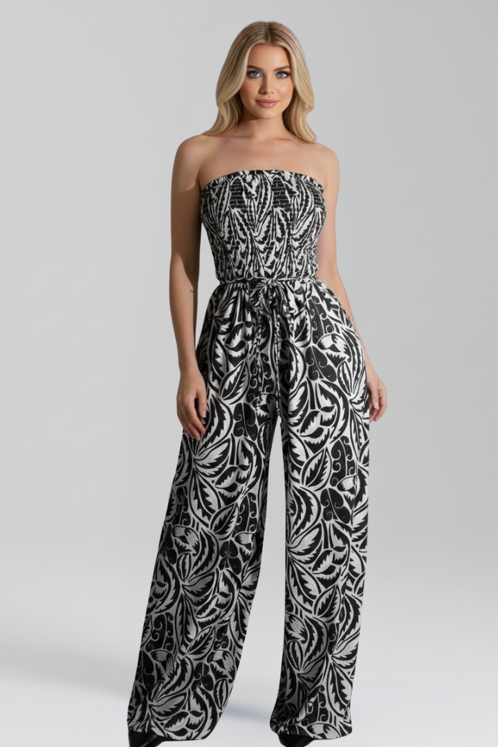 Brea | Women's Strapless Printed Jumpsuit