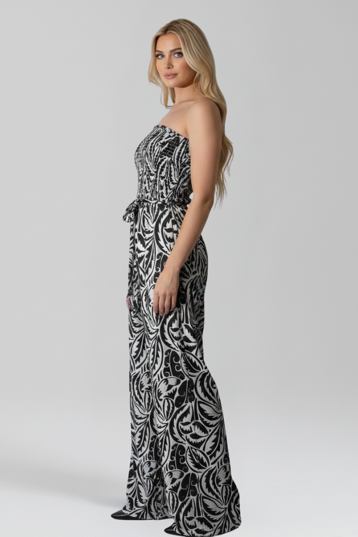 Brea | Women's Strapless Printed Jumpsuit