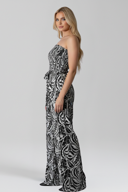 Brea | Women's Strapless Printed Jumpsuit