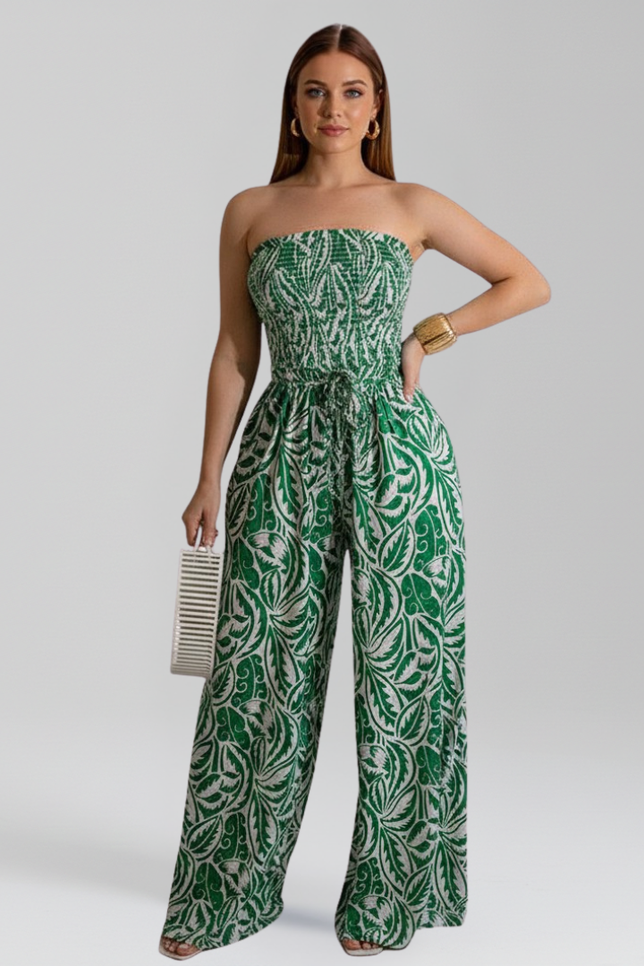 Brea | Women's Strapless Printed Jumpsuit