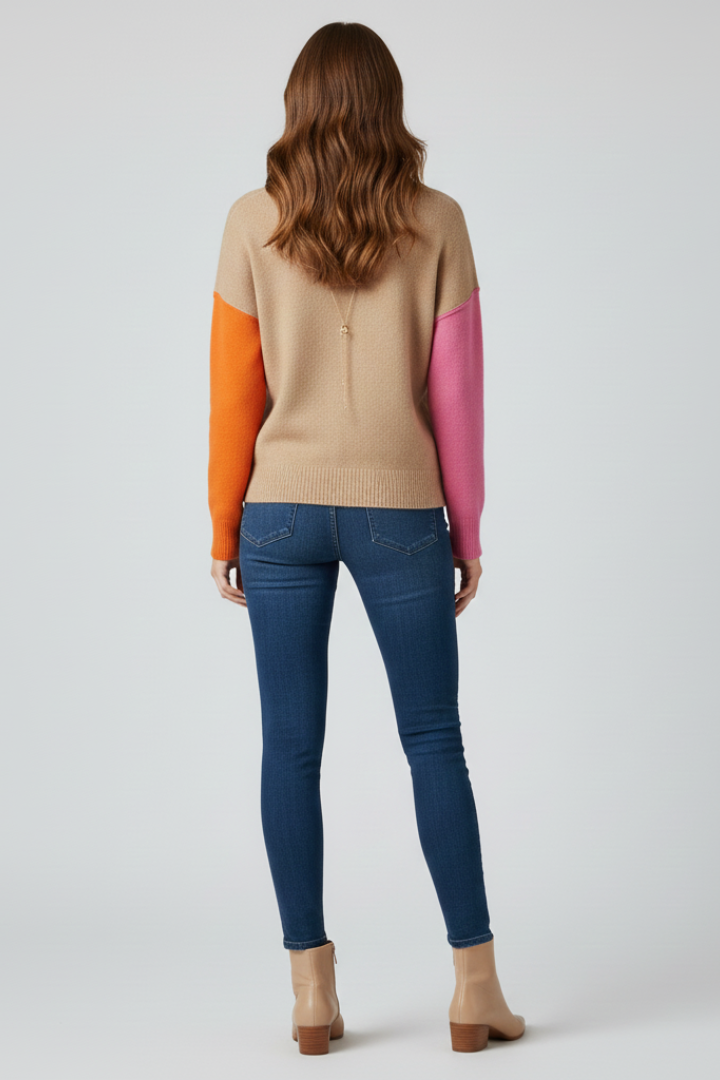 Ivy | Women's High Collar Ribbed Cuff Knit Sweater