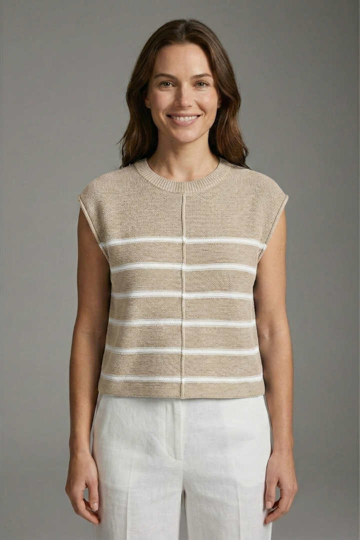 Kit | Women's Striped Round Neck Knit Top