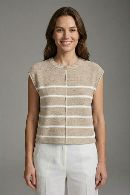 Kit | Women's Striped Round Neck Knit Top