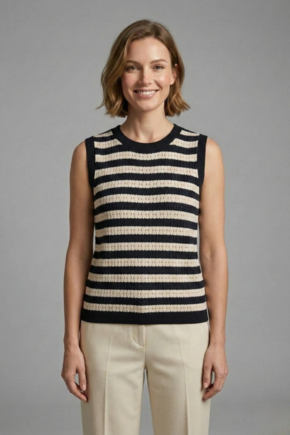 Kit | Women's Striped Round Neck Knit Top