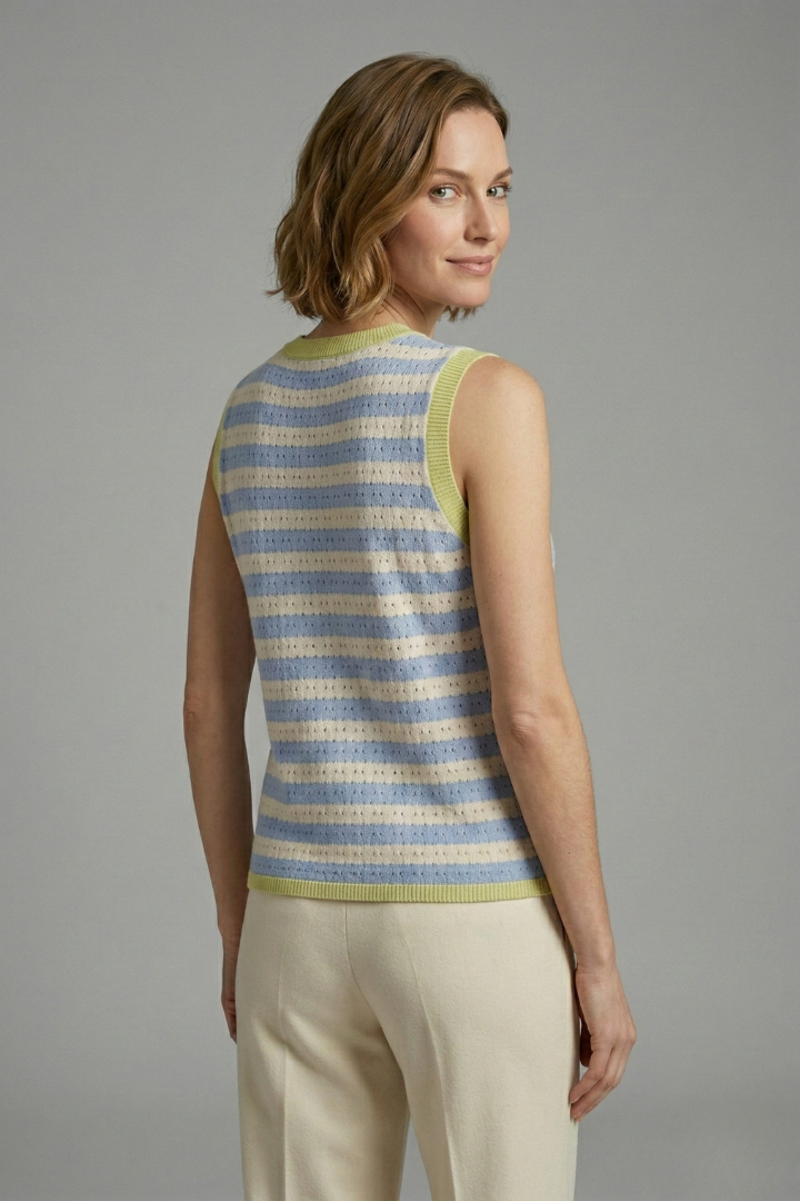 Kit | Women's Striped Round Neck Knit Top