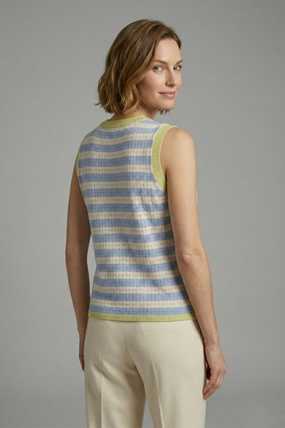 Kit | Women's Striped Round Neck Knit Top