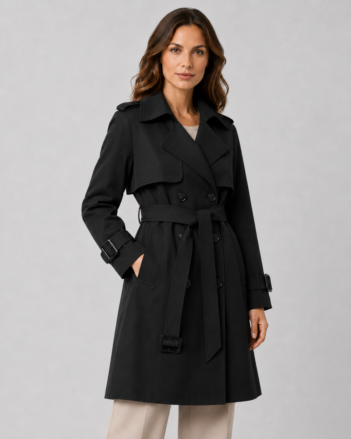 Ximena | Women's Long Belted Trench Coat