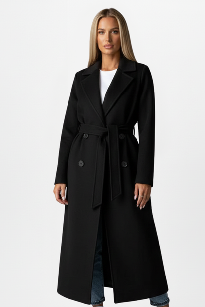 Celeste | Women's Belted Double-Breasted Long Coat