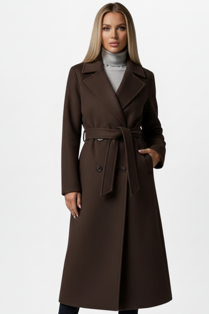 Celeste | Women's Belted Double-Breasted Long Coat