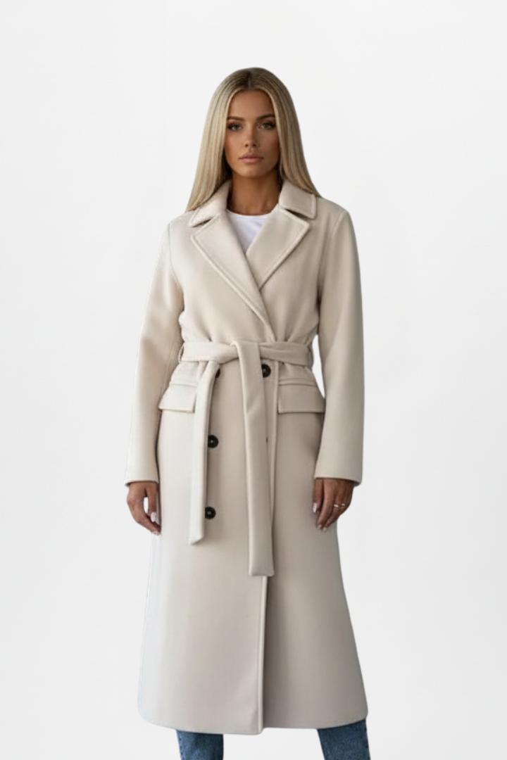 Celeste | Women's Belted Double-Breasted Long Coat