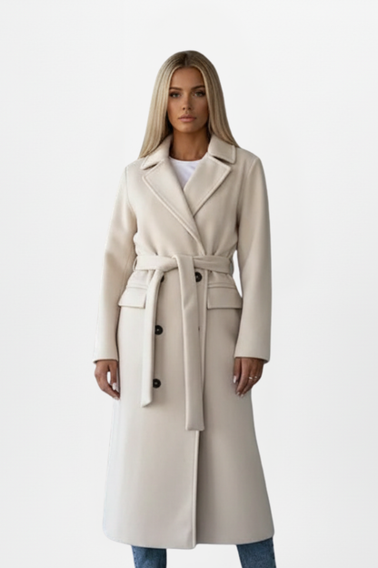 Celeste | Women's Belted Double-Breasted Long Coat