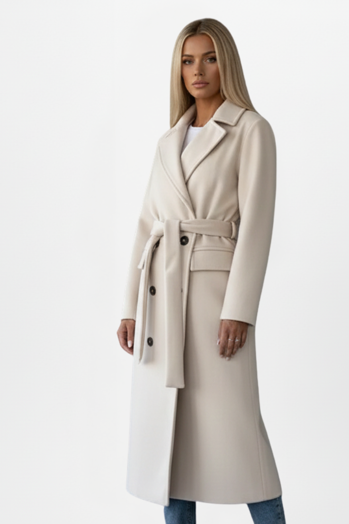 Celeste | Women's Belted Double-Breasted Long Coat