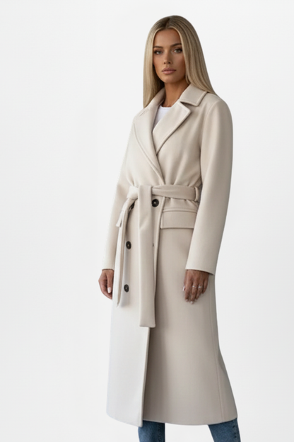 Celeste | Women's Belted Double-Breasted Long Coat