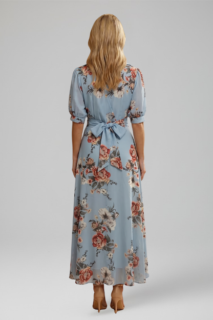 Flora | Women's Floral V-Neck Midi Dress