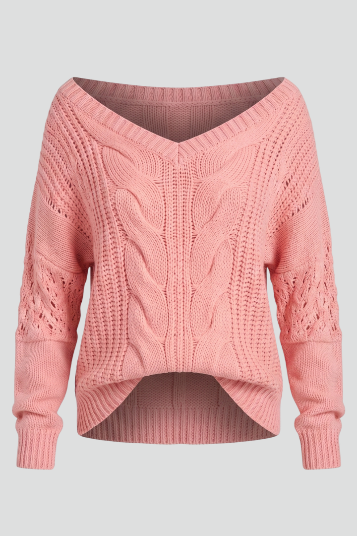 Nora | Women's Oversized Round Neck Ribbed Cuff Sweater