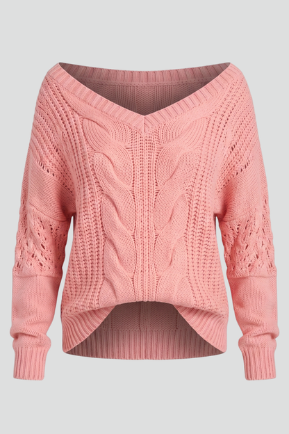 Nora | Women's Oversized Round Neck Ribbed Cuff Sweater