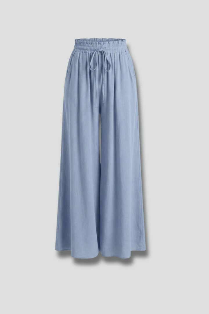 Paloma | Women's Drawstring Waist Wide Leg Palazzo Trousers