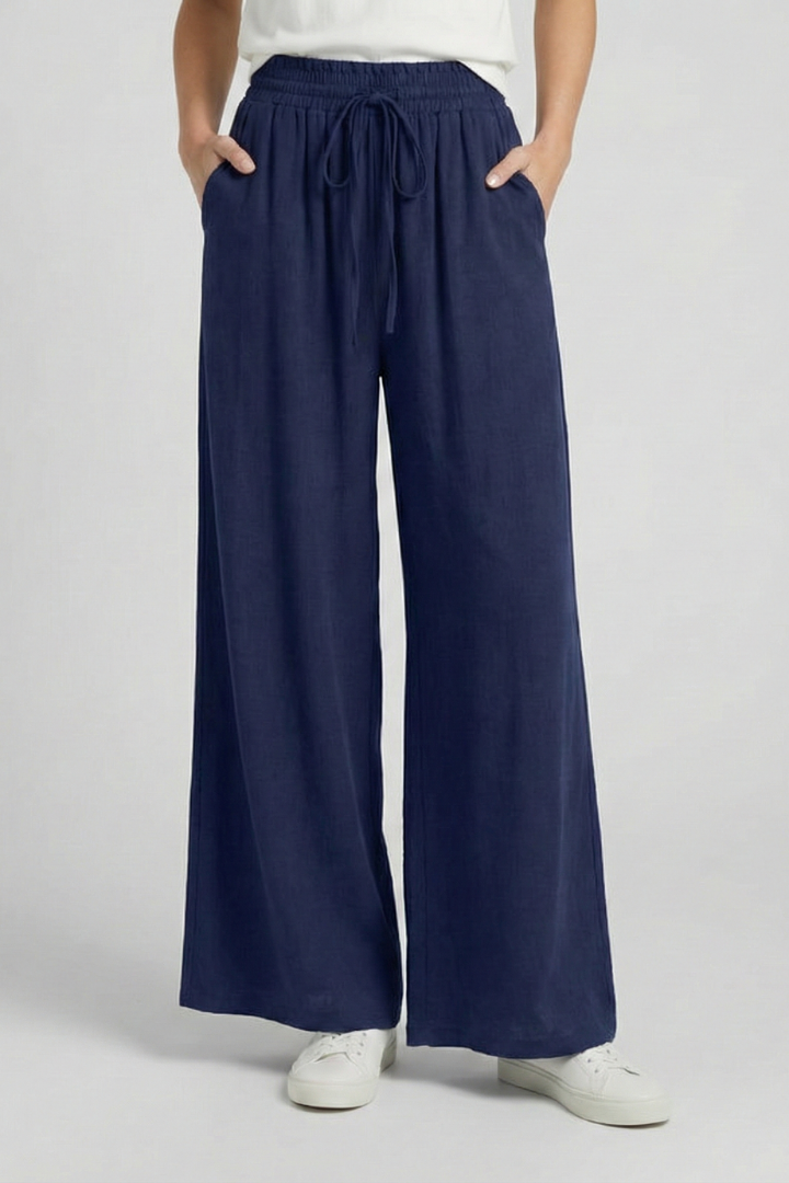 Paloma | Women's Drawstring Waist Wide Leg Palazzo Trousers