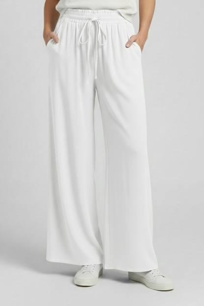 Paloma | Women's Drawstring Waist Wide Leg Palazzo Trousers