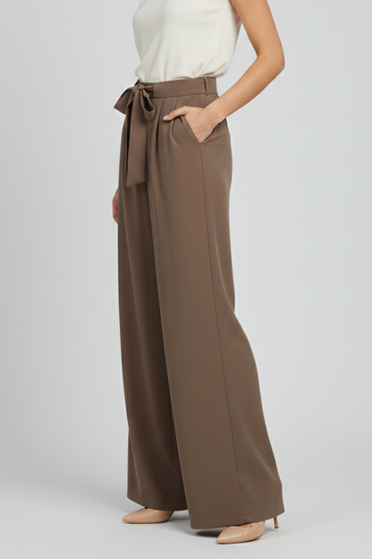Paloma | Women's Drawstring Waist Wide Leg Palazzo Trousers