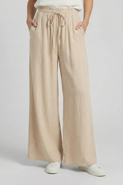 Paloma | Women's Drawstring Waist Wide Leg Palazzo Trousers