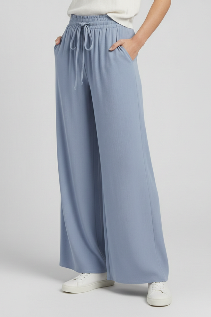 Paloma | Women's Drawstring Waist Wide Leg Palazzo Trousers