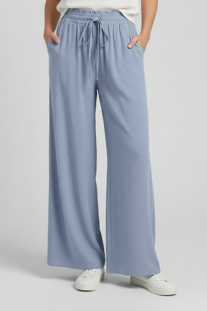 Paloma | Women's Drawstring Waist Wide Leg Palazzo Trousers