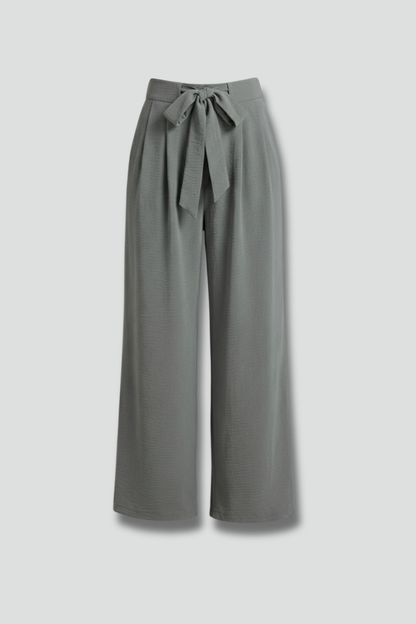 Mia | Women's Tie Waist Palazzo Trousers with Pockets