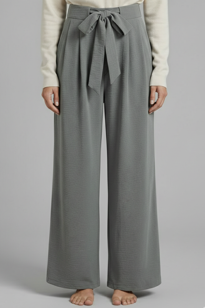 Mia | Women's Tie Waist Palazzo Trousers with Pockets