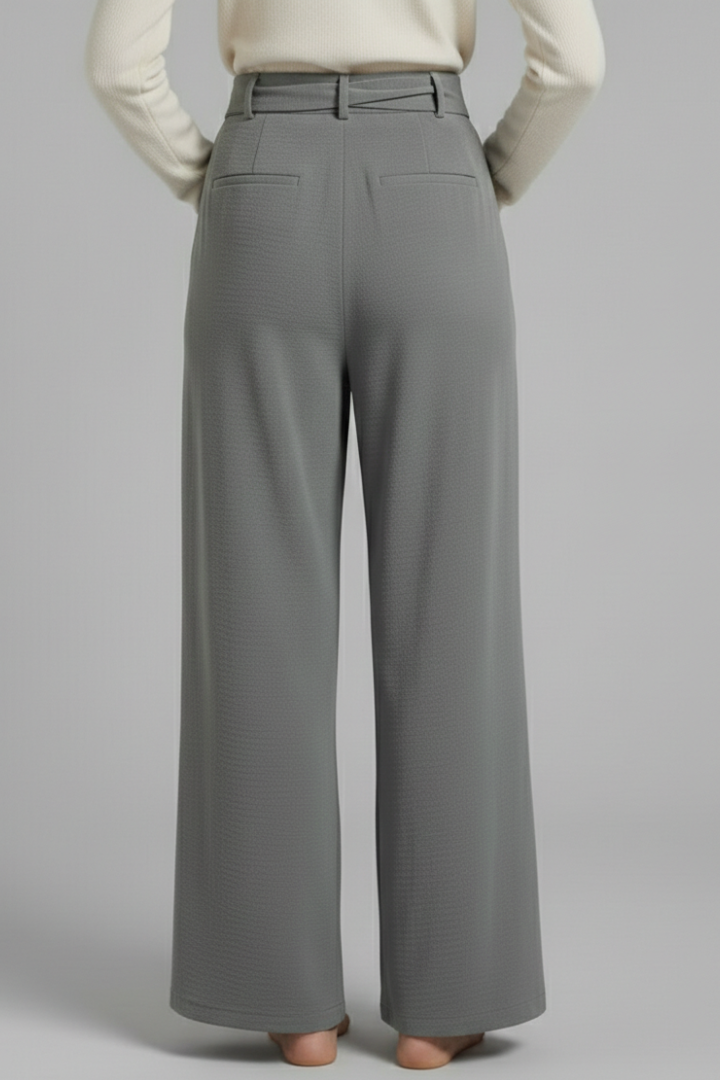 Mia | Women's Tie Waist Palazzo Trousers with Pockets