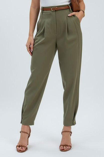 Lena | Women's High Waist Tapered Leg Trousers