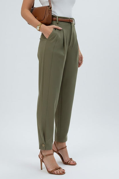Lena | Women's High Waist Tapered Leg Trousers
