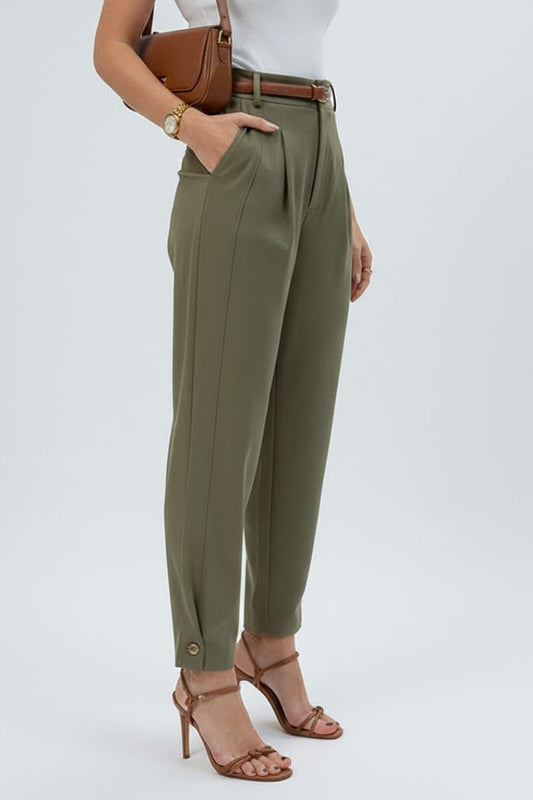 Lena | Women's High Waist Tapered Leg Trousers