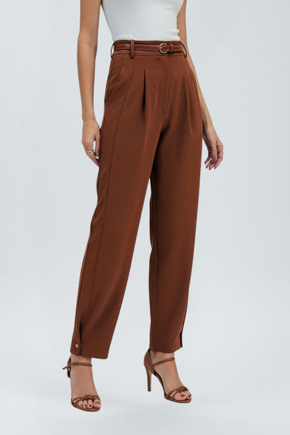 Lena | Women's High Waist Tapered Leg Trousers