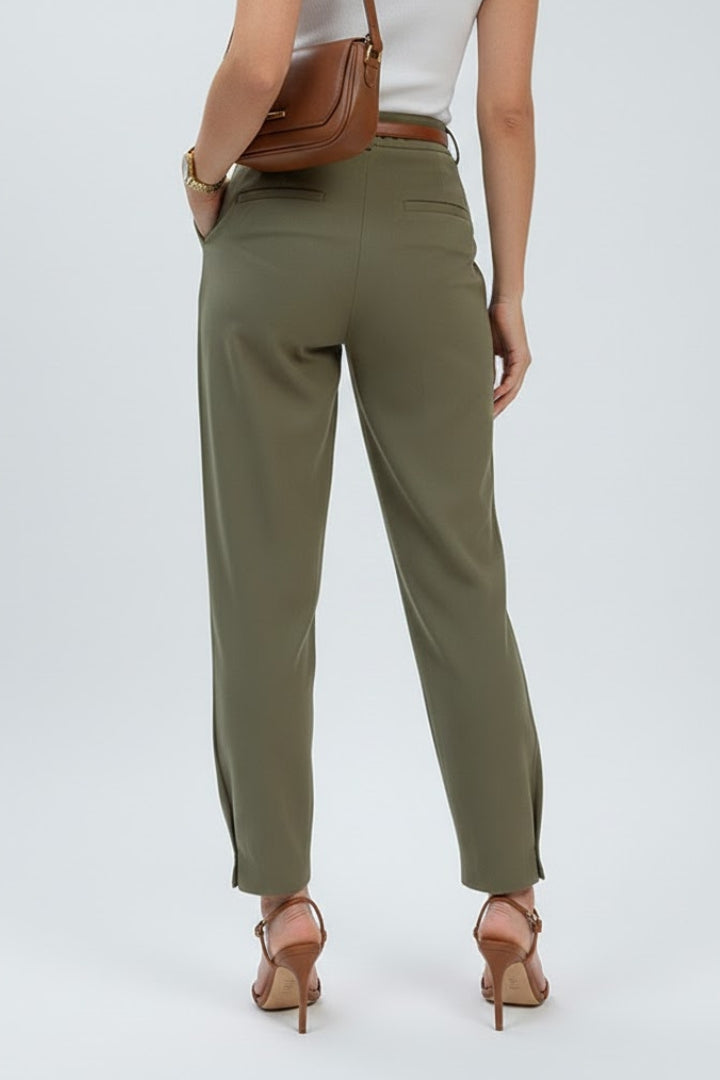 Lena | Women's High Waist Tapered Leg Trousers