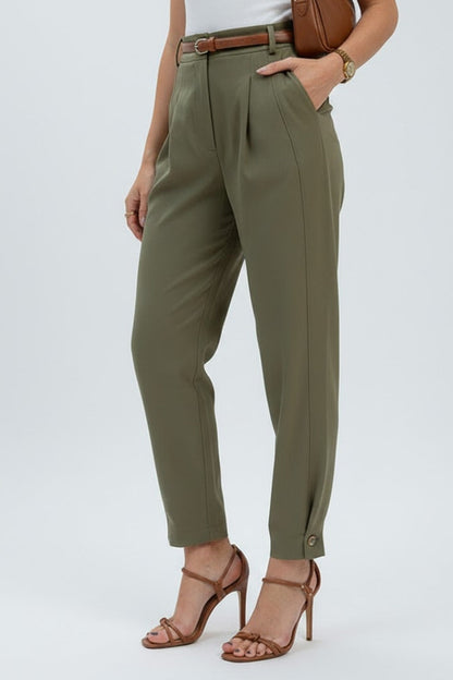 Lena | Women's High Waist Tapered Leg Trousers