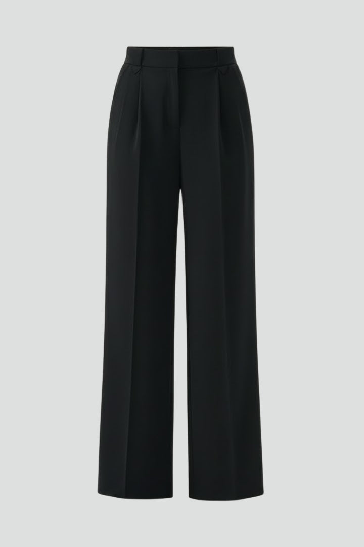 Ferne | Women's Pleated Waist Straight Leg Trousers with Pockets