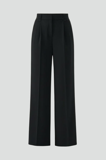Ferne | Women's Pleated Waist Straight Leg Trousers with Pockets