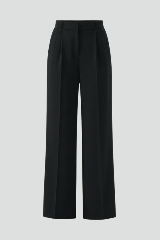 Ferne | Women's Pleated Waist Straight Leg Trousers with Pockets