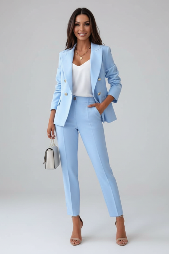 Sienna | Women's Buttoned Blazer and Trouser Suit Set