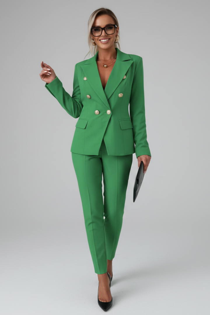 Sienna | Women's Buttoned Blazer and Trouser Suit Set