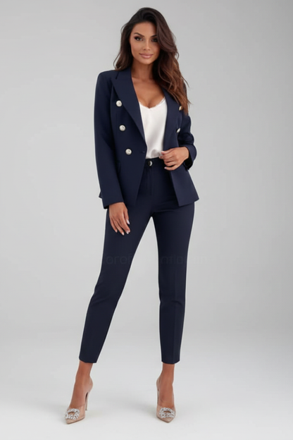 Sienna | Women's Buttoned Blazer and Trouser Suit Set