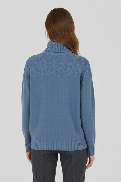 Piper | Women's Turtleneck Cable Pattern Knit Sweater