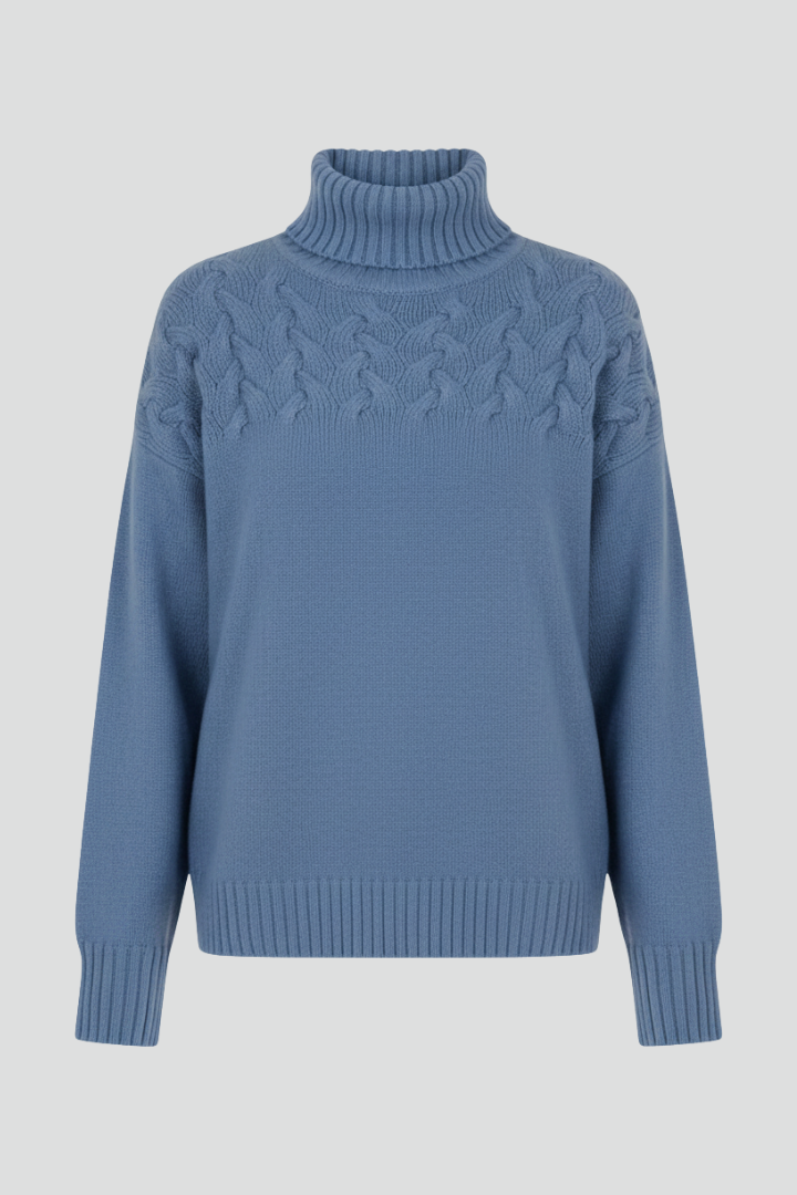 Piper | Women's Turtleneck Cable Pattern Knit Sweater