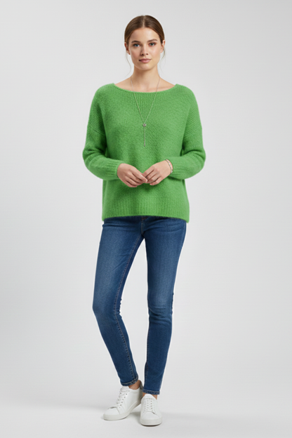 Wren | Women's Wide Neck Brushed Knit Sweater
