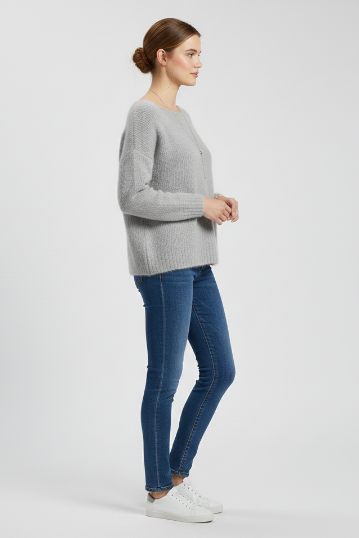 Wren | Women's Wide Neck Brushed Knit Sweater