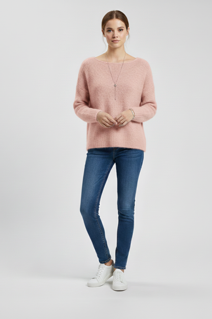 Wren | Women's Wide Neck Brushed Knit Sweater