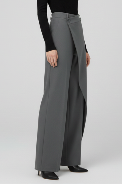 Remi | Women's Asymmetric Front Straight Leg Trousers