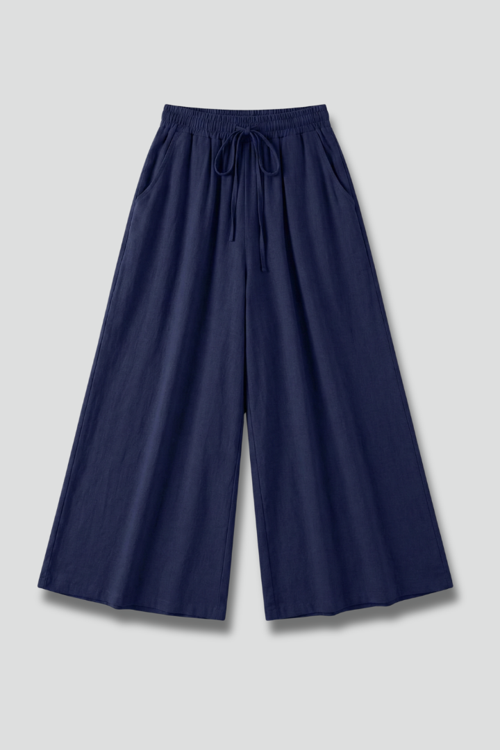 Maren | Women's Drawstring Waist Wide Leg Trousers
