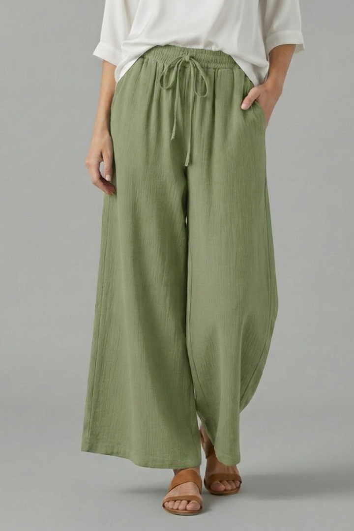 Maren | Women's Drawstring Waist Wide Leg Trousers